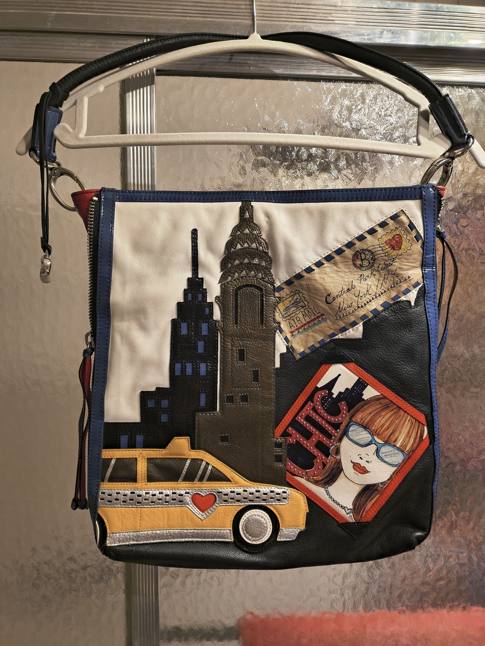 Brighton New York Cityscape Leather Shoulder Bag
